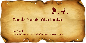 Manácsek Atalanta névjegykártya